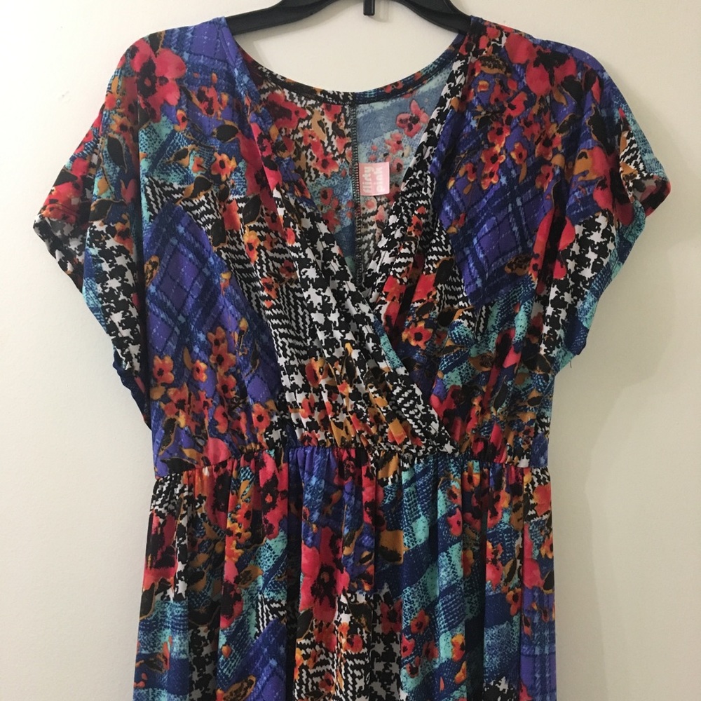 Patchwork-look Maxi Dress